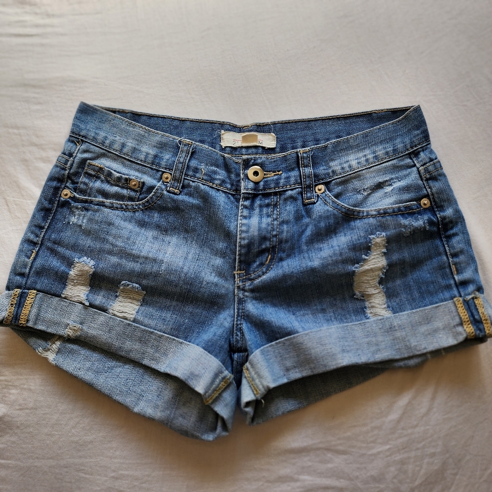 Forever 21 Cuffed Distressed Denim Shorts